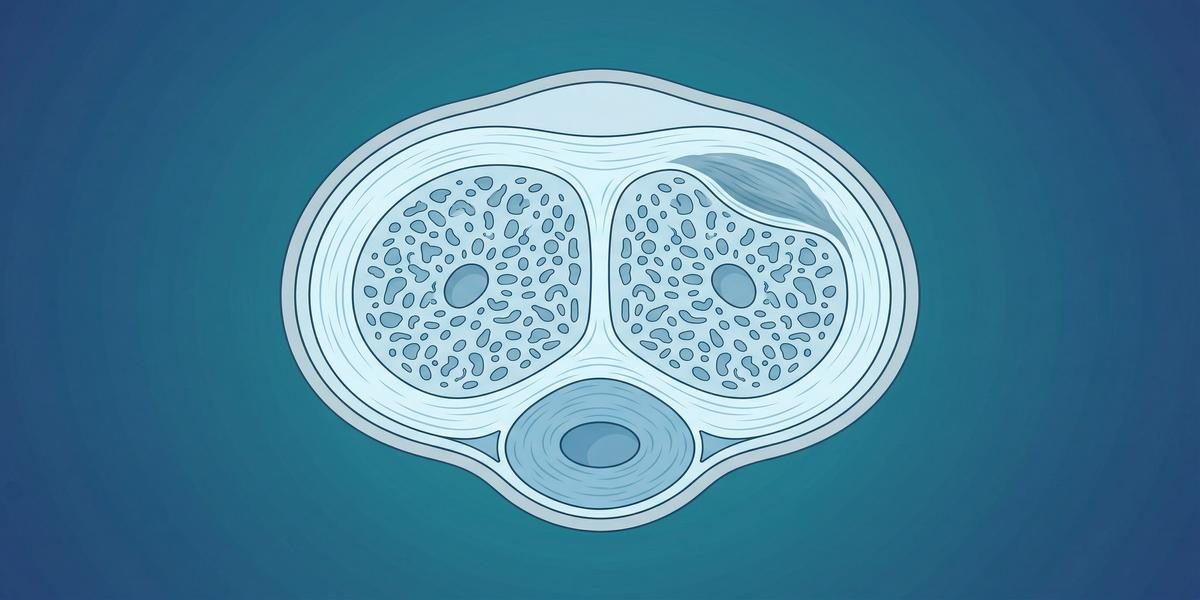 Penis kesitinde tunika albuginea üzerinde Peyronie plağı, temsili çizim